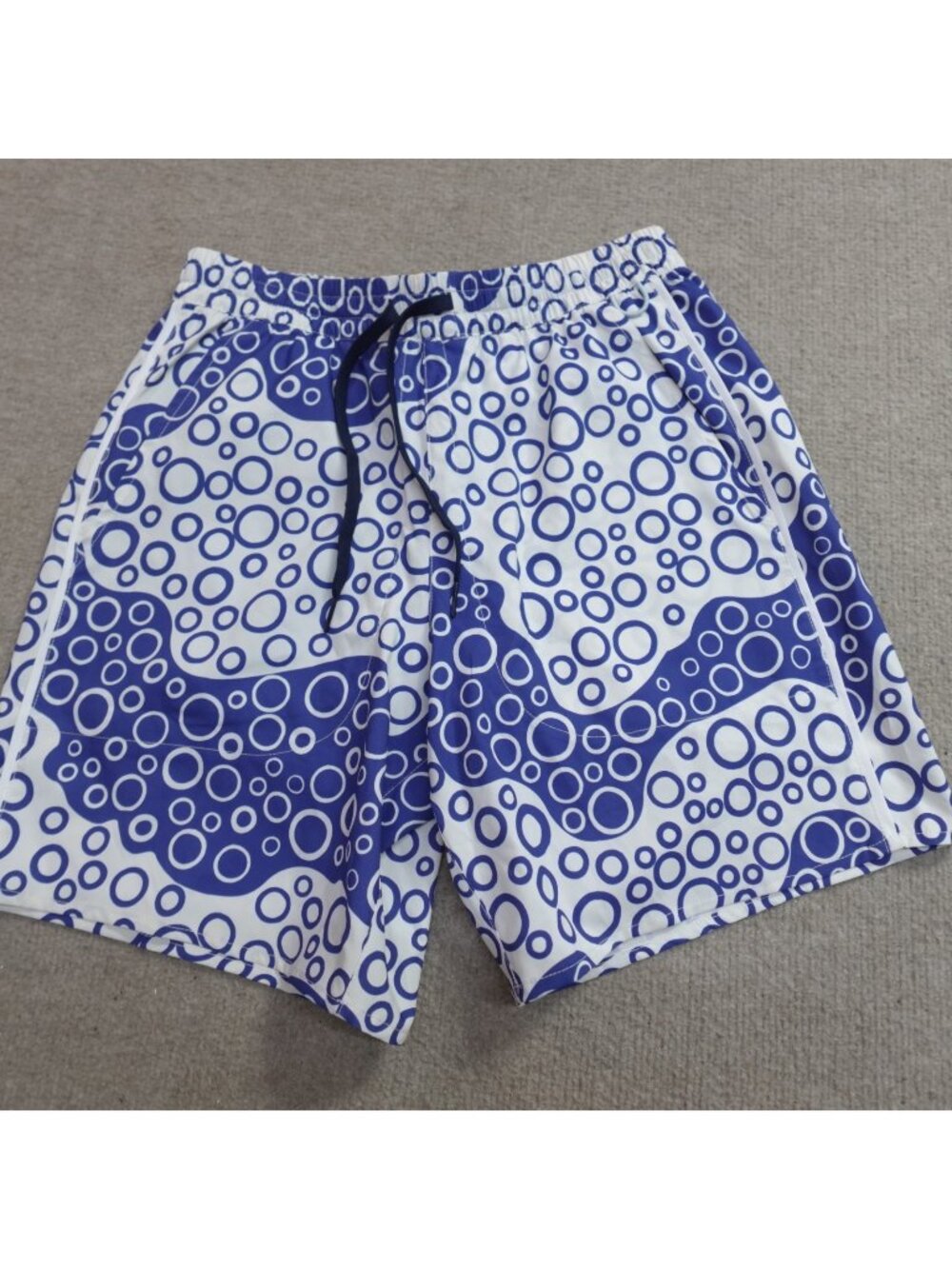 Outdoor Voices Shorts XS Blue Geometric 6.5" in Hybrid Bubbles Swim NEW